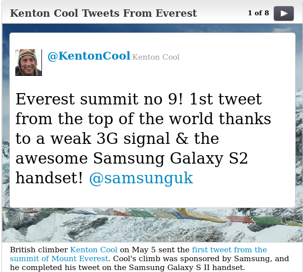 Most disturbing tweet of the month... from Mount Everest? /img/sadtweet.png